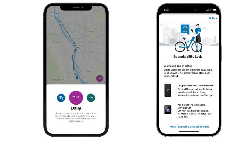 Bosch E-Flow app navigation, GPS, and electronic bike lock